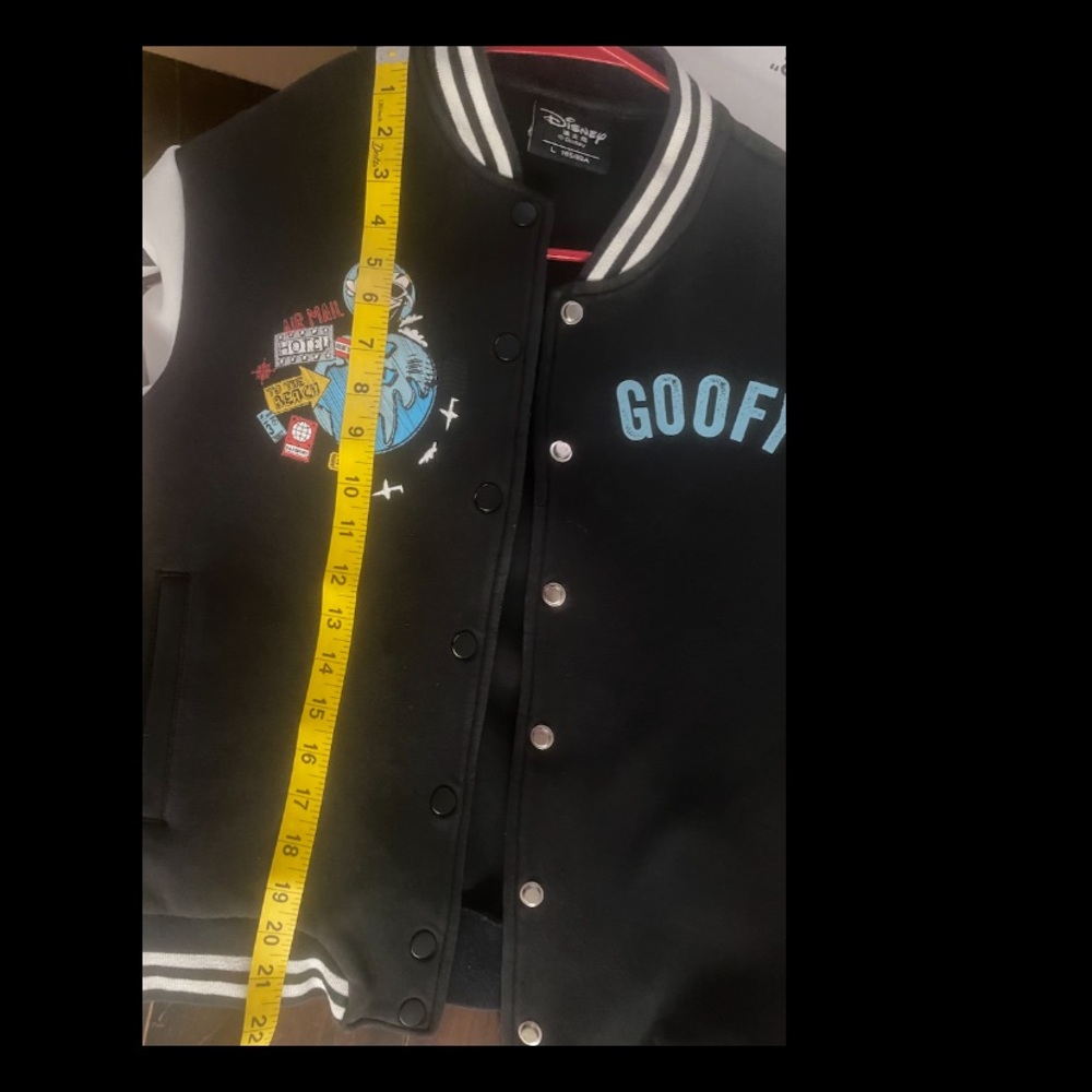 Disney Black and White Goofy Space Patch Varsity Jacket - Picture 9 of 11